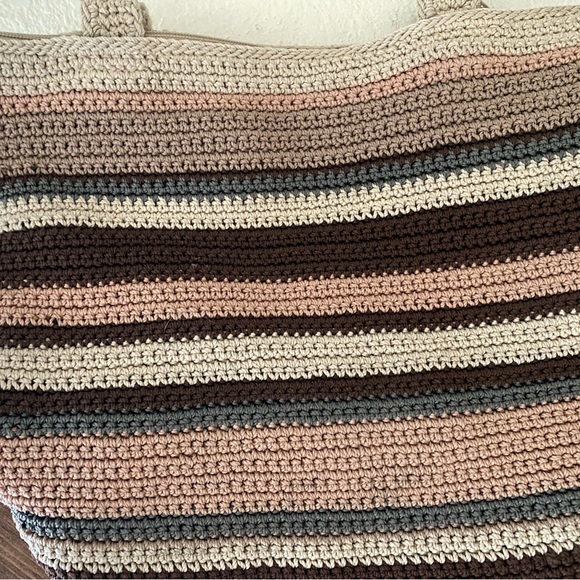 the sak Brown tone striped Crochet Shoulder Bag - Picture 6 of 7